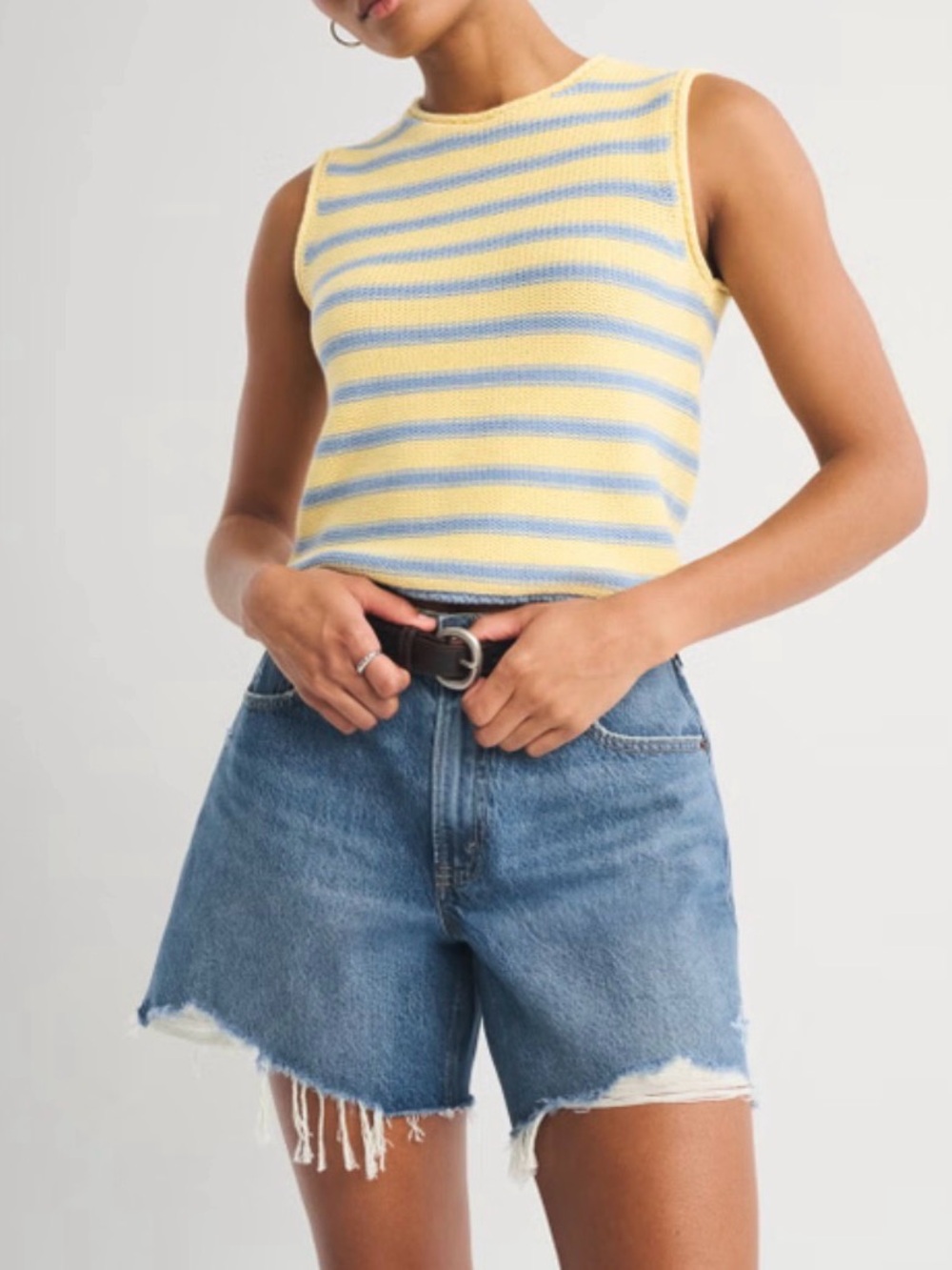 Abercrombie & Fitch Curve Love High Rise Denim Shorts